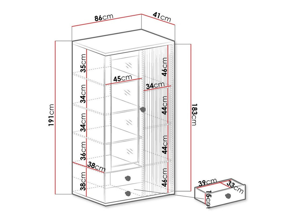 Könyvespolc CALI C-2 (Sigeren SG02), Led világítás: Nem