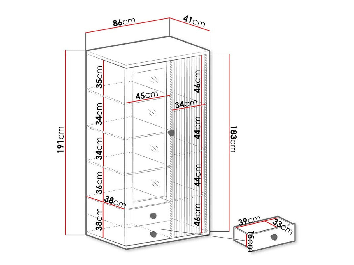Könyvespolc CALI C-2 (Sigeren SG02), Led világítás: Igen