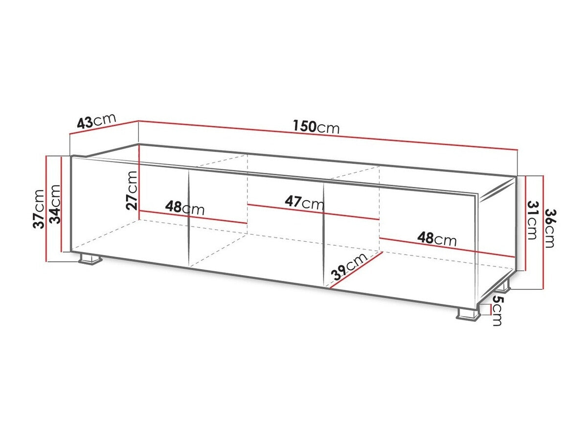 TV-állvány Calabrini 150 (Bralani BR04), Szín: Arany tölgy