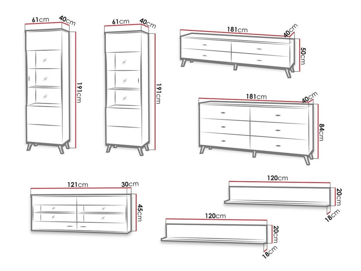 Nappali szett John I (Mallorca I), Led világítás: Igen