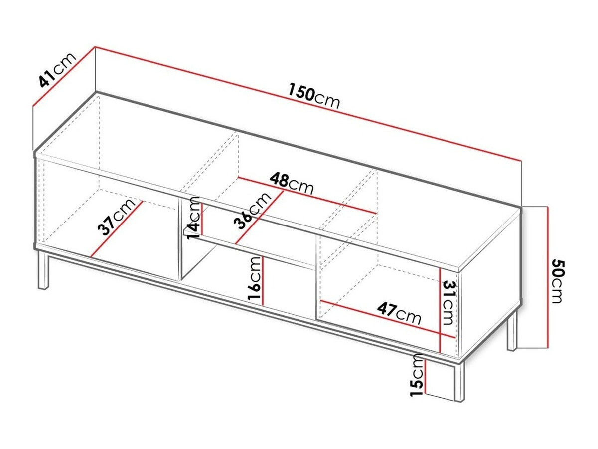 TV-állvány Querty RTV2D (Marinez MR05), Szín: Fekete