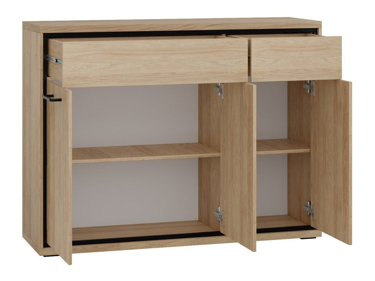 Nappali szett MEDIOLAN III (Sarged III), Szín: Fényes fa, Led világítás: Igen, Lábak: Igen