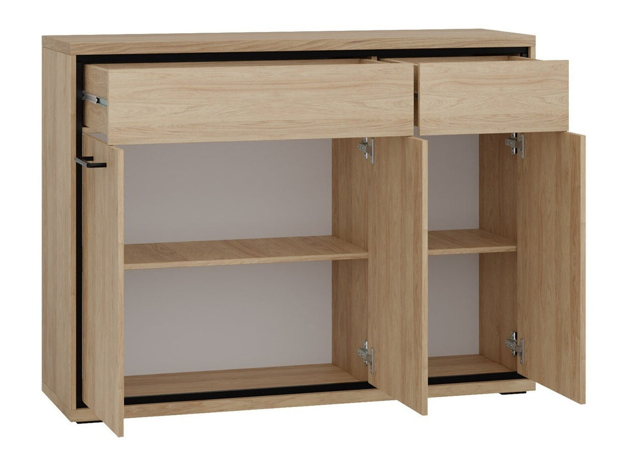 Nappali szett MEDIOLAN III (Sarged III), Szín: Fényes fa, Led világítás: Igen, Lábak: Nem