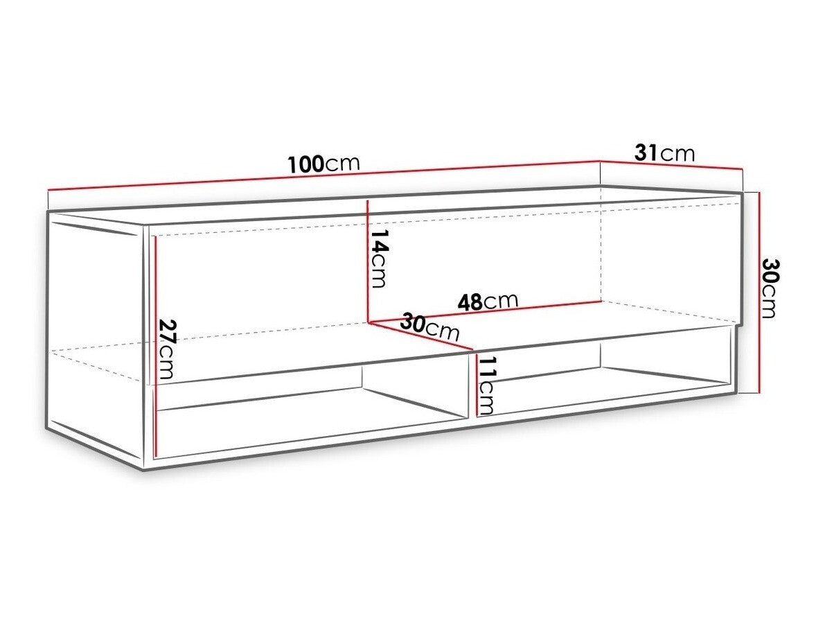 TV-állvány Lowboard A100 (Adenik 100), Led világítás: Igen, Szín: Wotan tölgy