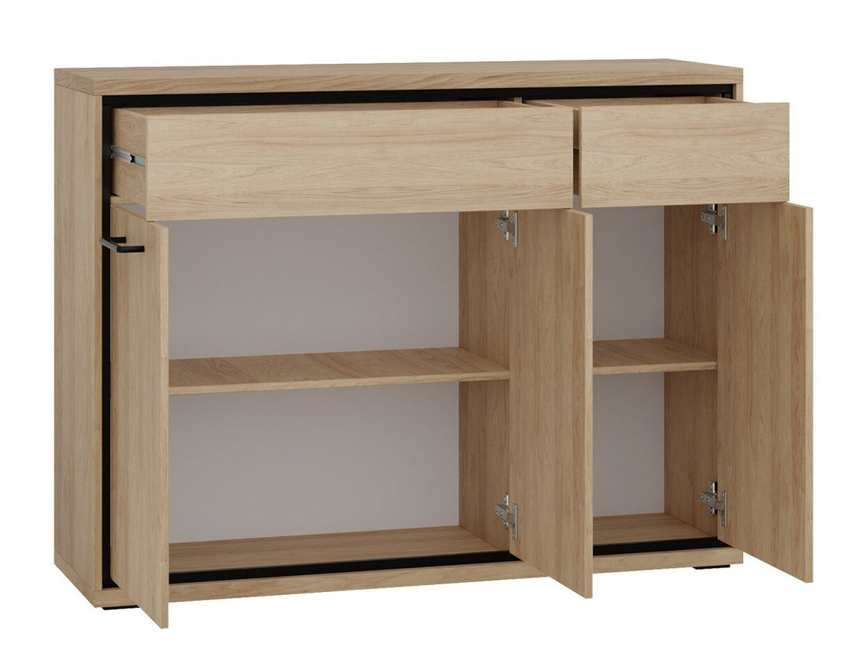 Nappali szett MEDIOLAN III (Sarged III), Szín: Fényes fa + Tölgy, Led világítás: Nem, Lábak: Igen