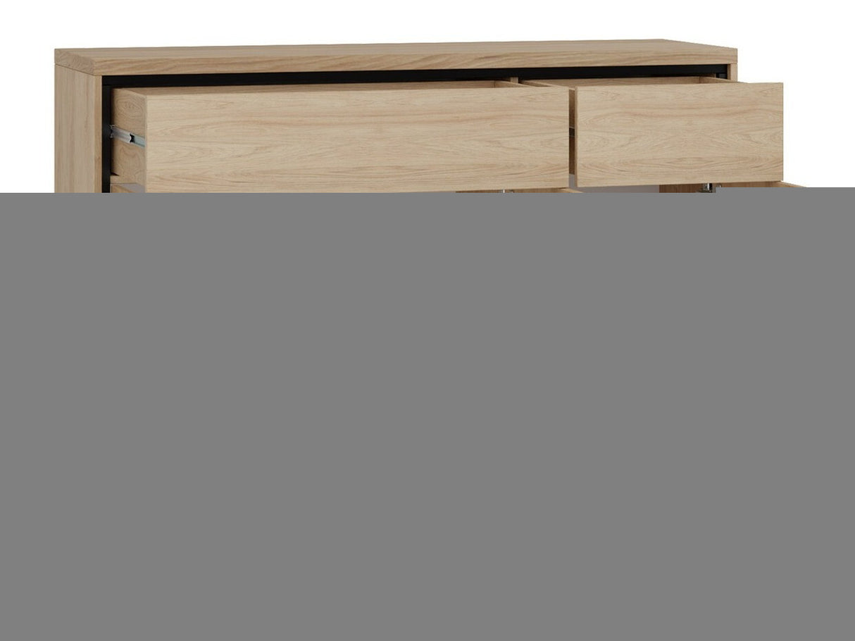 Nappali szett MEDIOLAN III (Sarged III), Szín: Fényes fa + Tölgy, Led világítás: Nem, Lábak: Nem