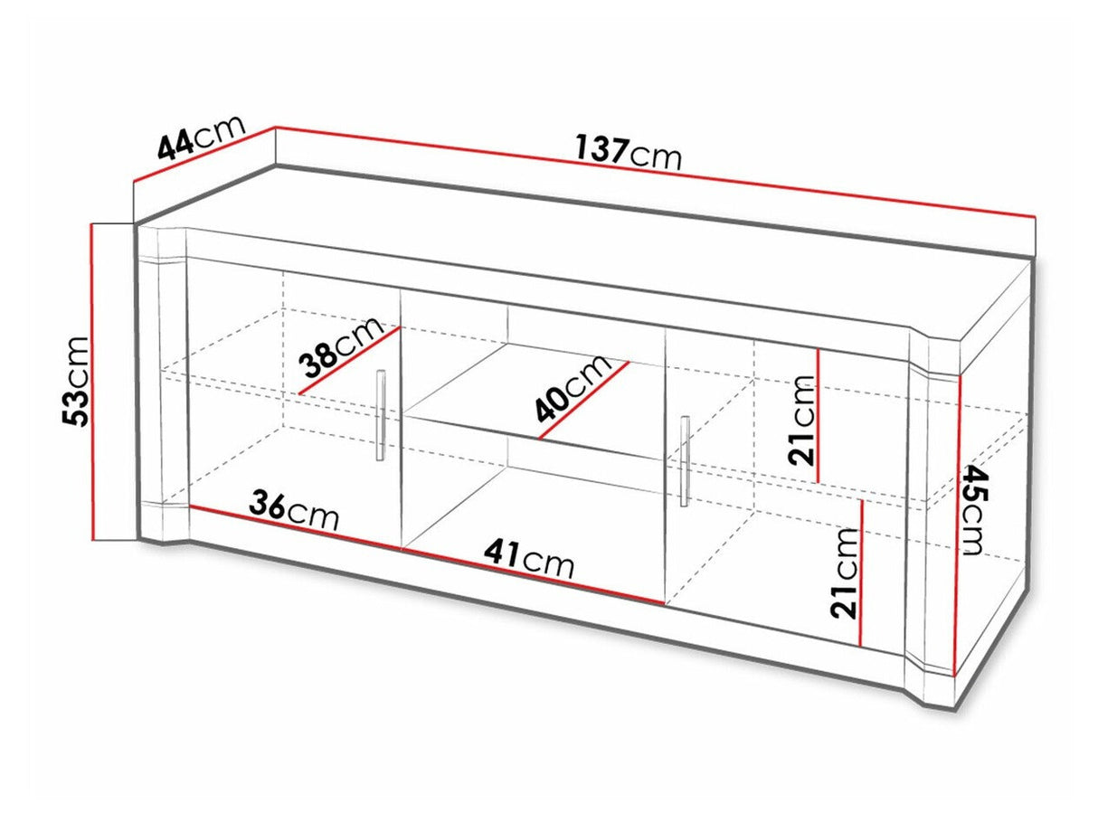 TV-állvány Dallas D12 (Xavier), Szín: Triufel tölgy