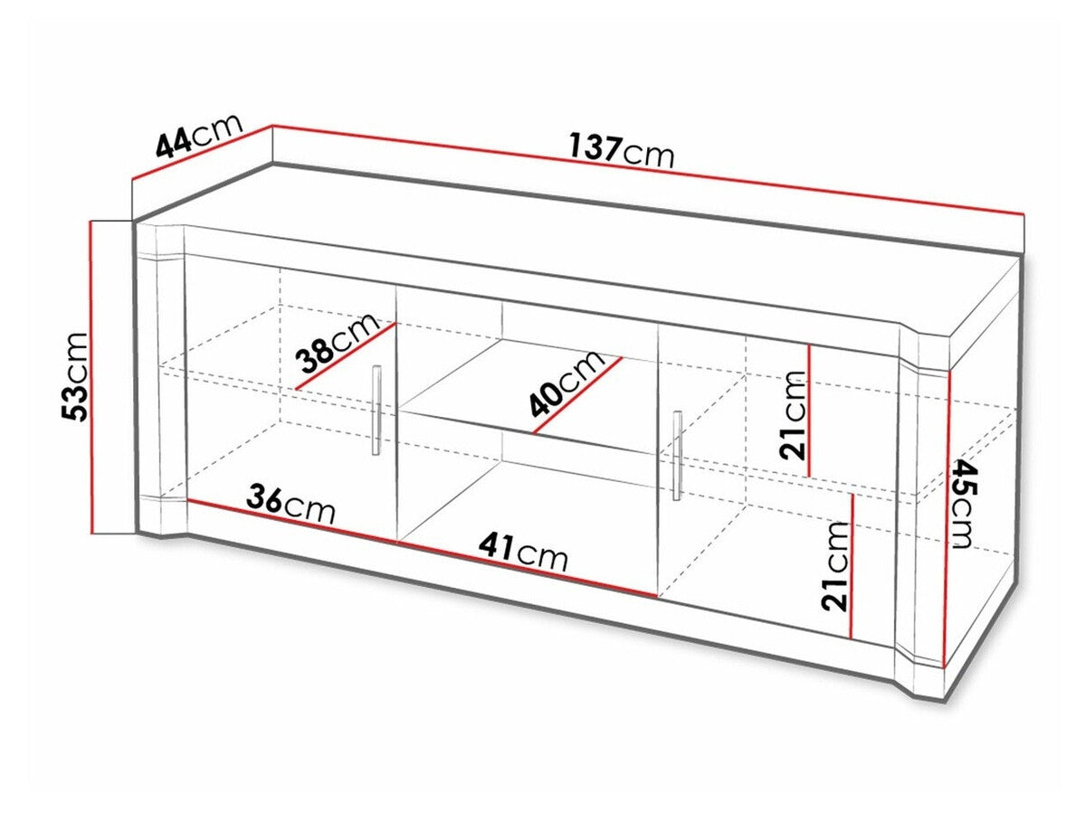 TV-állvány Dallas D12 (Xavier), Szín: Sonoma tölgy