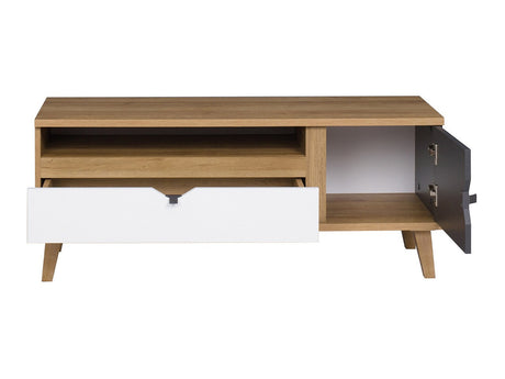 TV-állvány MEMONE (Temero), Szín: Arany tölgy + Grafit + Fehér