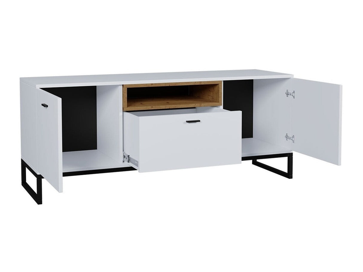 TV-állvány Olier OL05, Szín: Fehér + Artisan tölgy