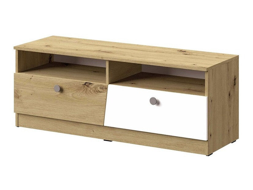 TV-állvány Nero 8 (Wurak), Szín: Artisan tölgy + Fehér + Szürke