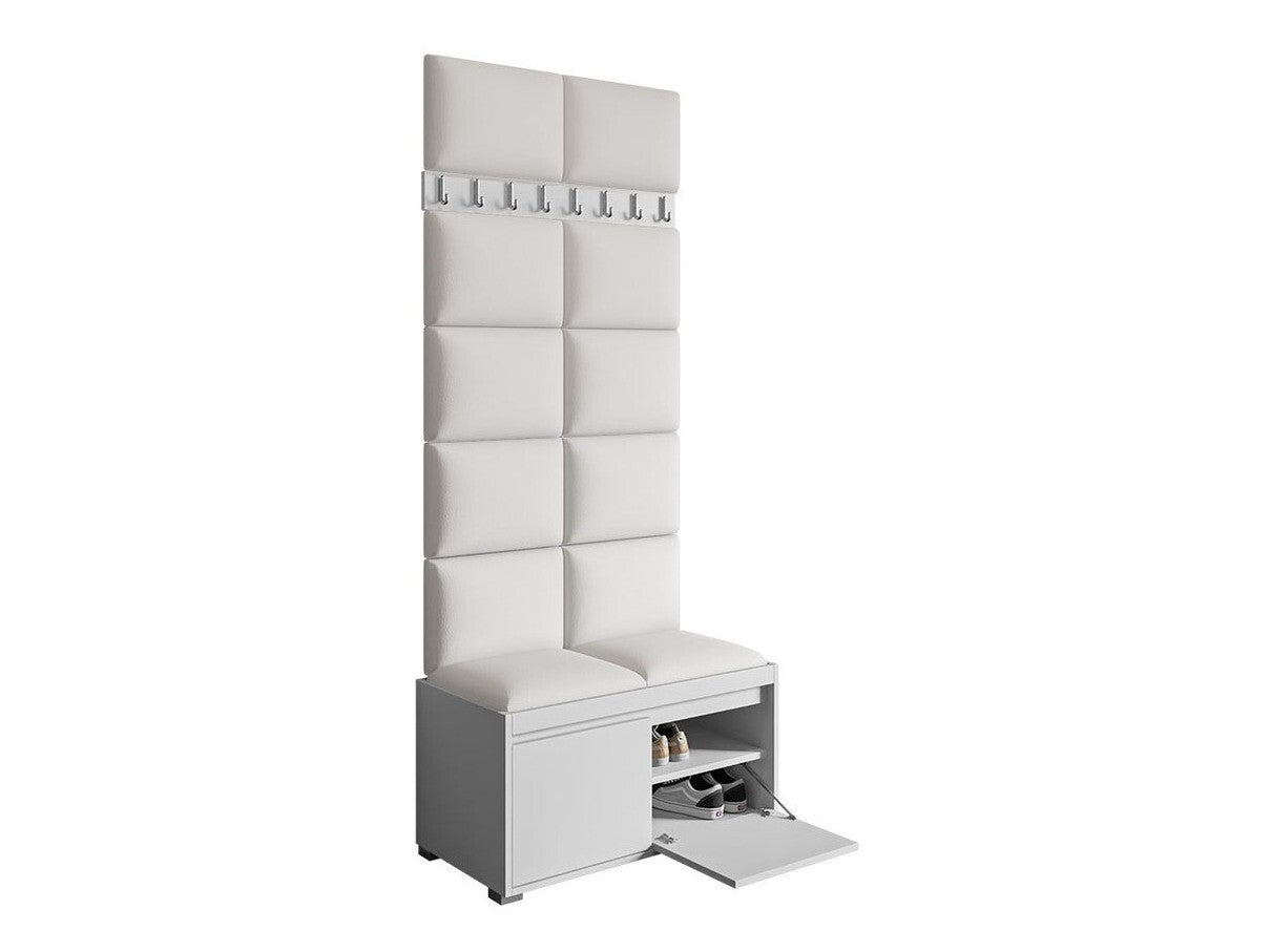 Előszoba garnitúra GRAWIS (Konkor) 80 + 12sz, Szín: Fehér + Öko bőr Soft 017