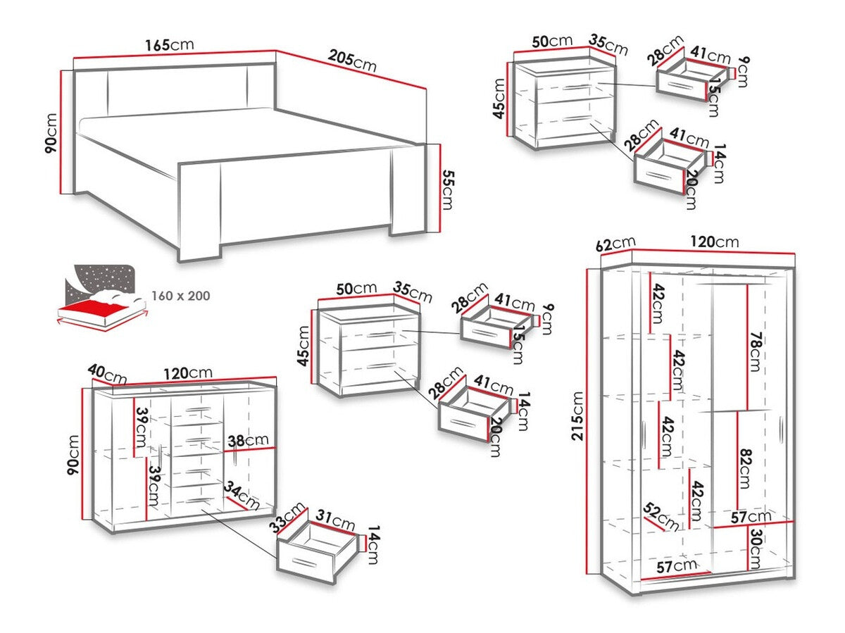 Hálószoba garnitúra Bonem II (Kler II), Szín: Artisan tölgy