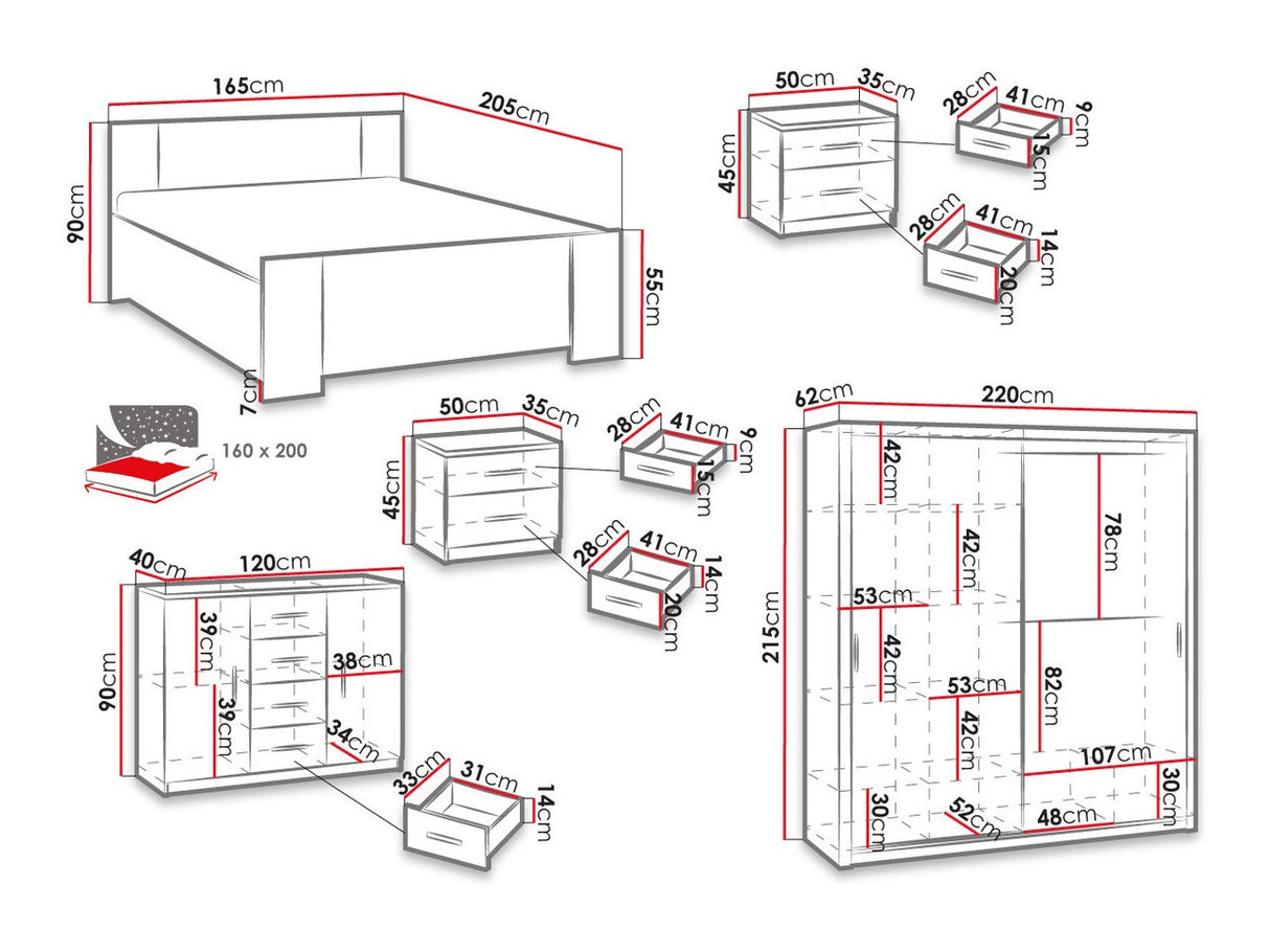 Hálószoba garnitúra Bonem VIII (Kler VIII), Szín: Fehér