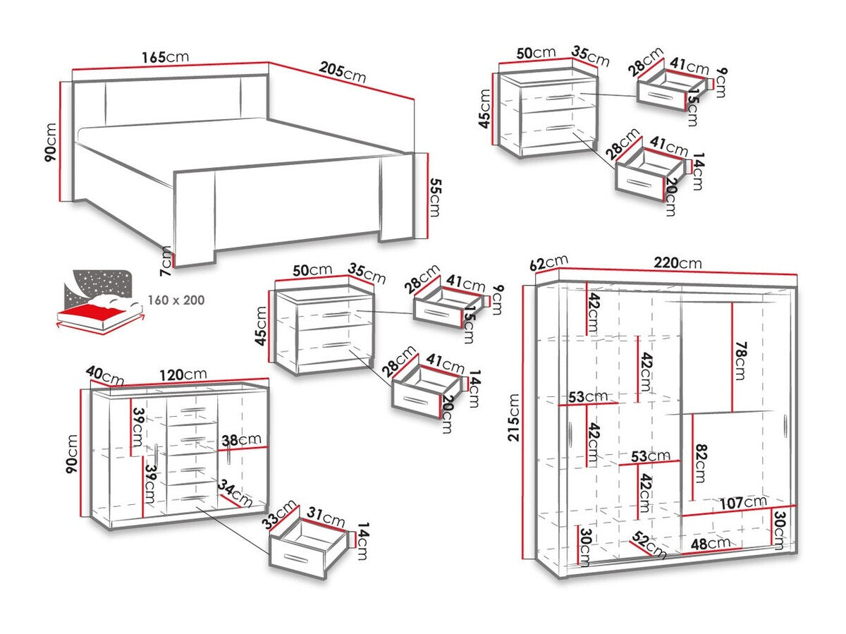 Hálószoba garnitúra Bonem VIII (Kler VIII), Szín: Artisan tölgy