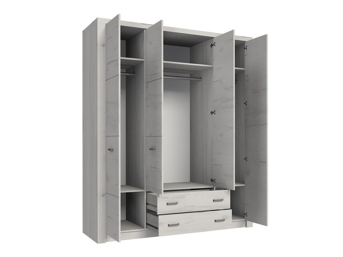 Hálószoba garnitúra Indianapolis I (Nadia I), Szín: Kézműves fehér, Led világítás: Nem