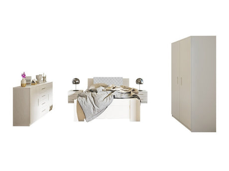 Hálószoba garnitúra Bonem XI (Kler XI), Szín: Fehér + öko bőr Soft Pik 017