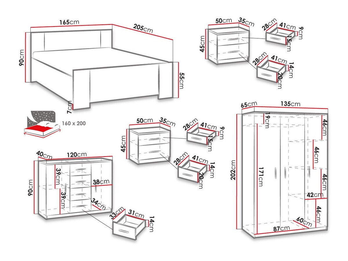 Hálószoba garnitúra Bonem XII (Kler XII), Szín: Monastery tölgy