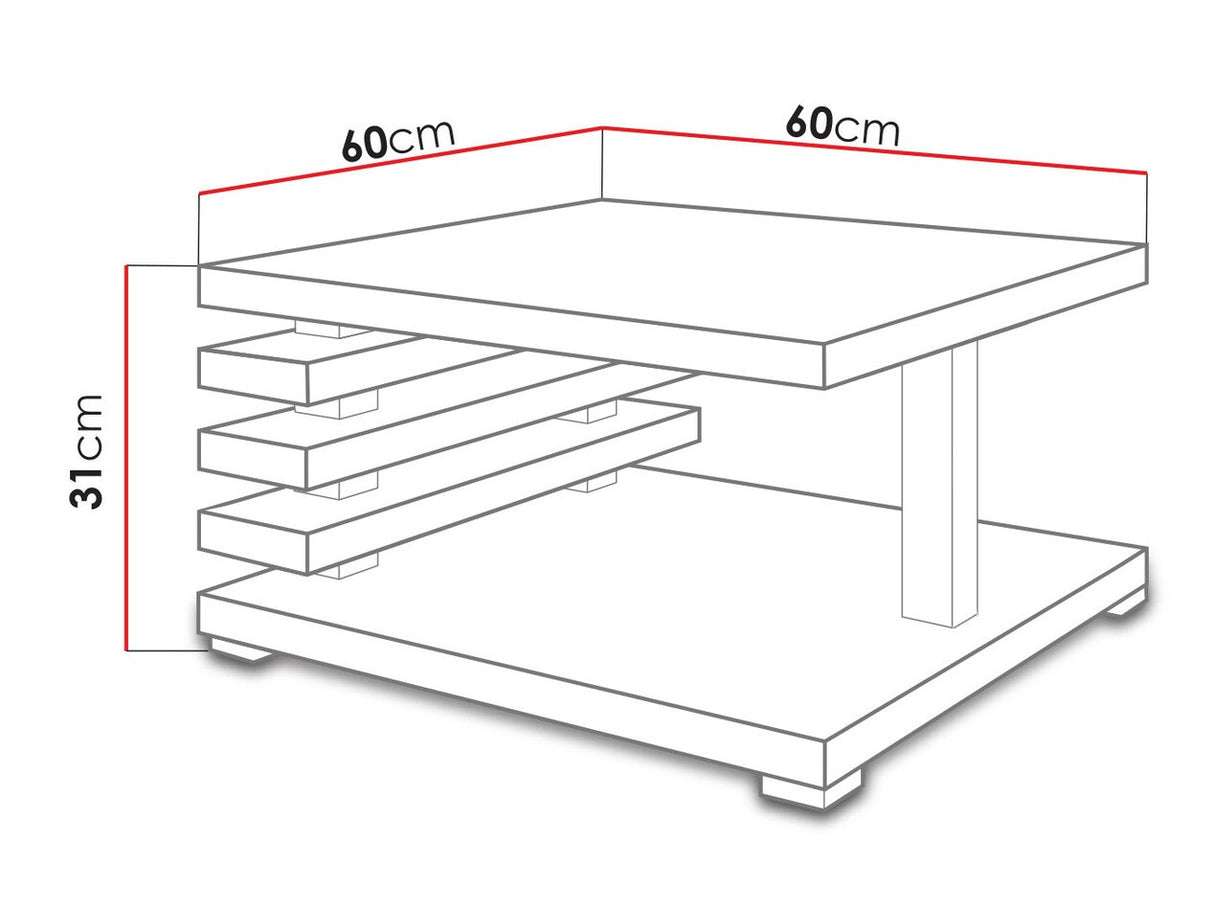 Dohányzóasztal Kyoto, Szín: Matt fekete