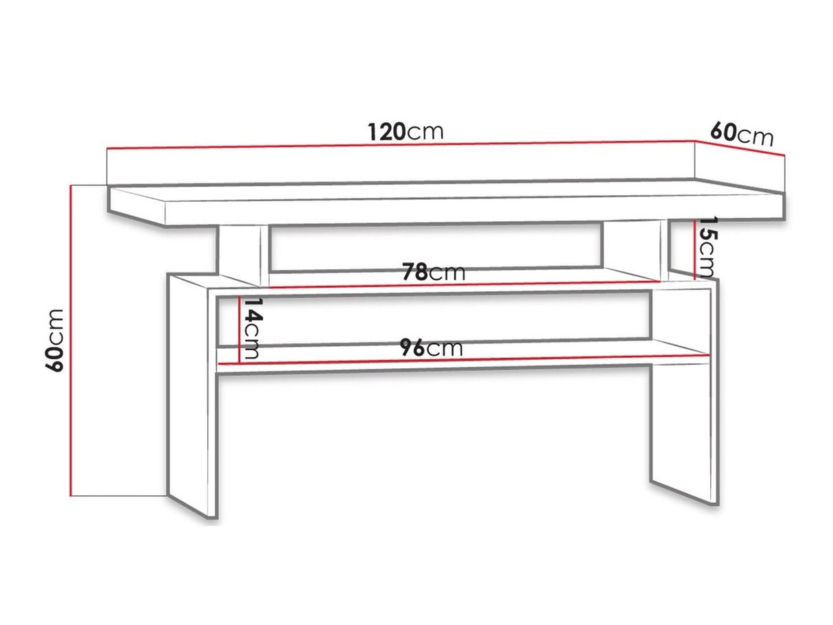 Dohányzóasztal Indianapolis (Nadia N13), Szín: Sötét kőris
