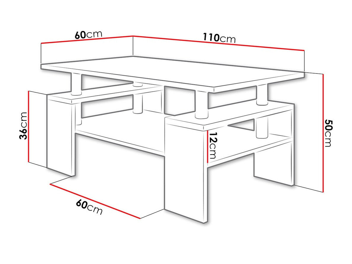 Dohányzóasztal Cube (Troy), Szín: Fehér