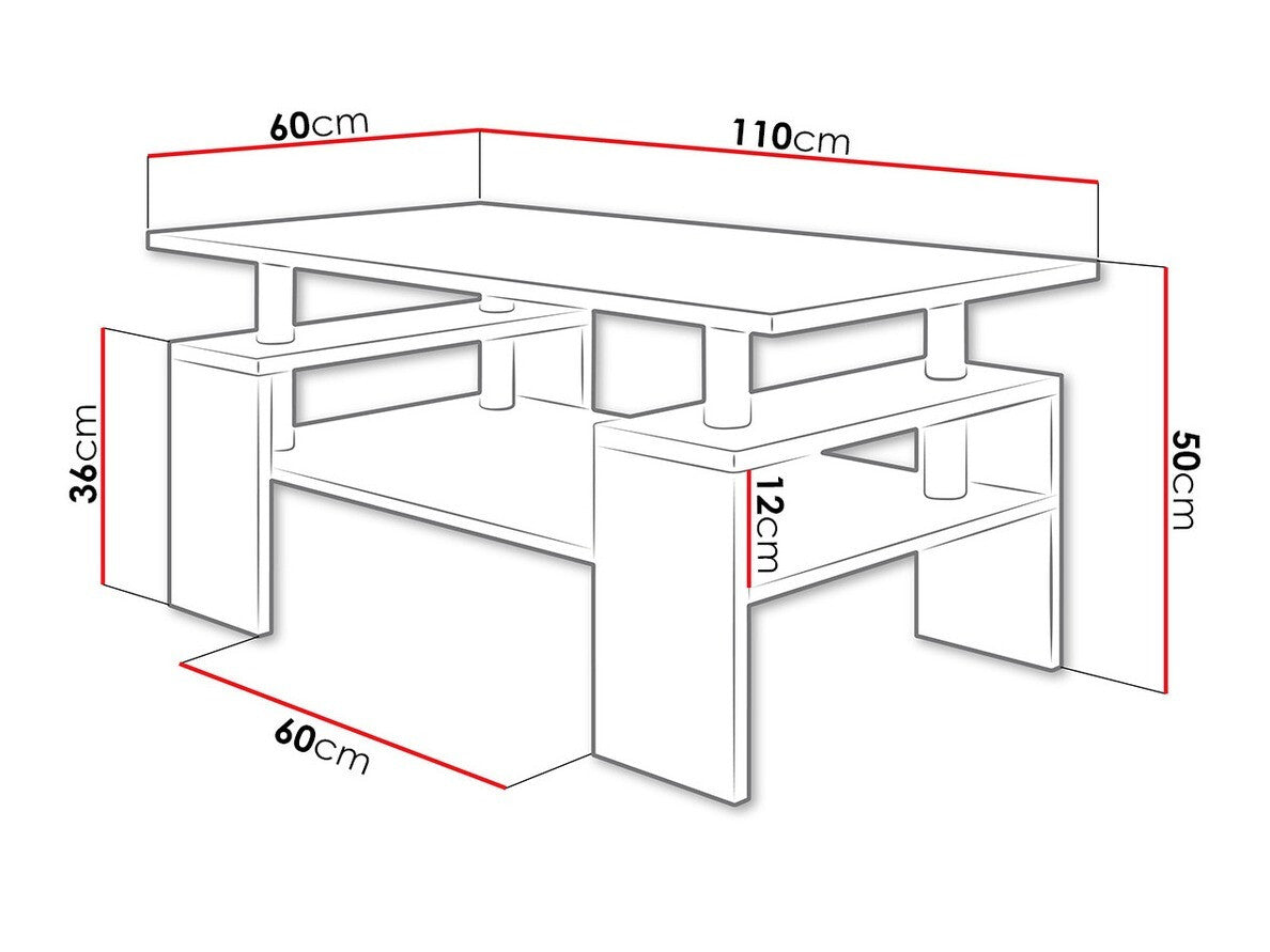 Dohányzóasztal Cube (Troy), Szín: Sonoma tölgy