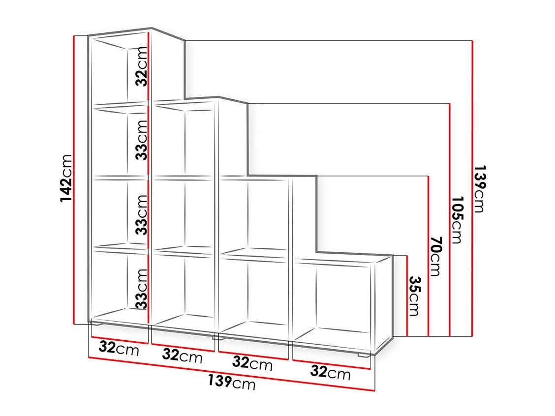 Könyvespolc Trio 013 (Cygni), Szín: Sonoma tölgy
