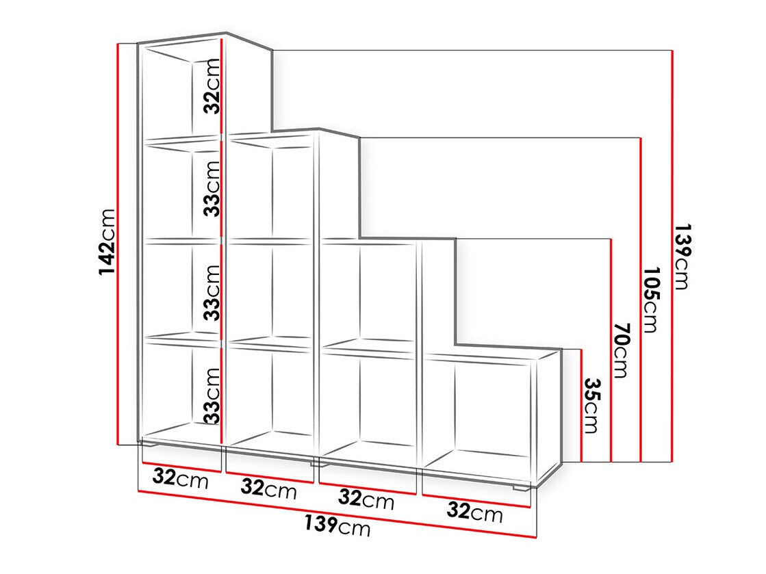 Könyvespolc Trio 013 (Cygni), Szín: Fehér