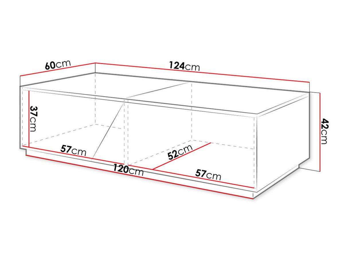 Dohányzóasztal Ceelias, Szín: Fehér + Wotan tölgy