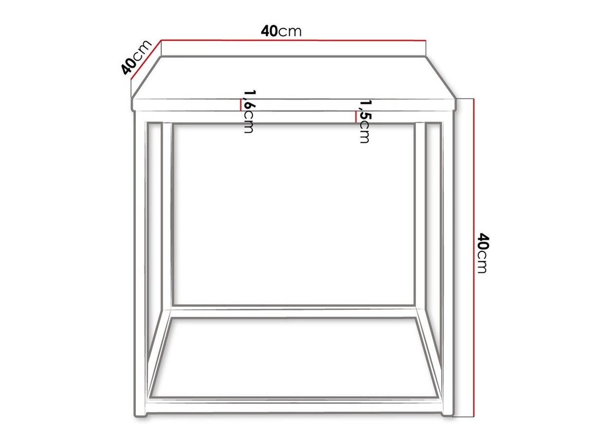 Dohányzóasztal Cubo S (Etelka S), Szín: Matt fekete + Fényes fehér