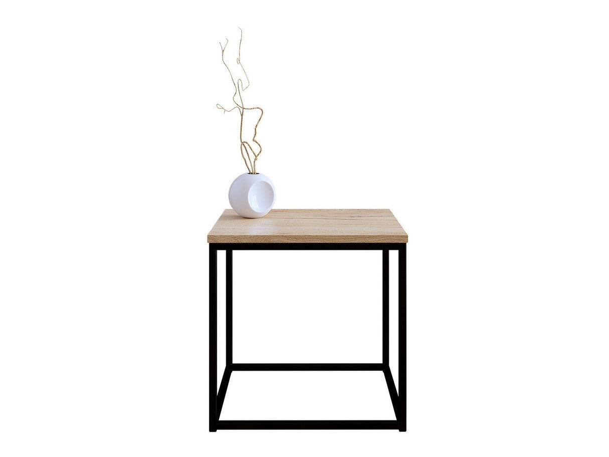 Dohányzóasztal Cubo S (Etelka S), Szín: Matt fekete + tölgy