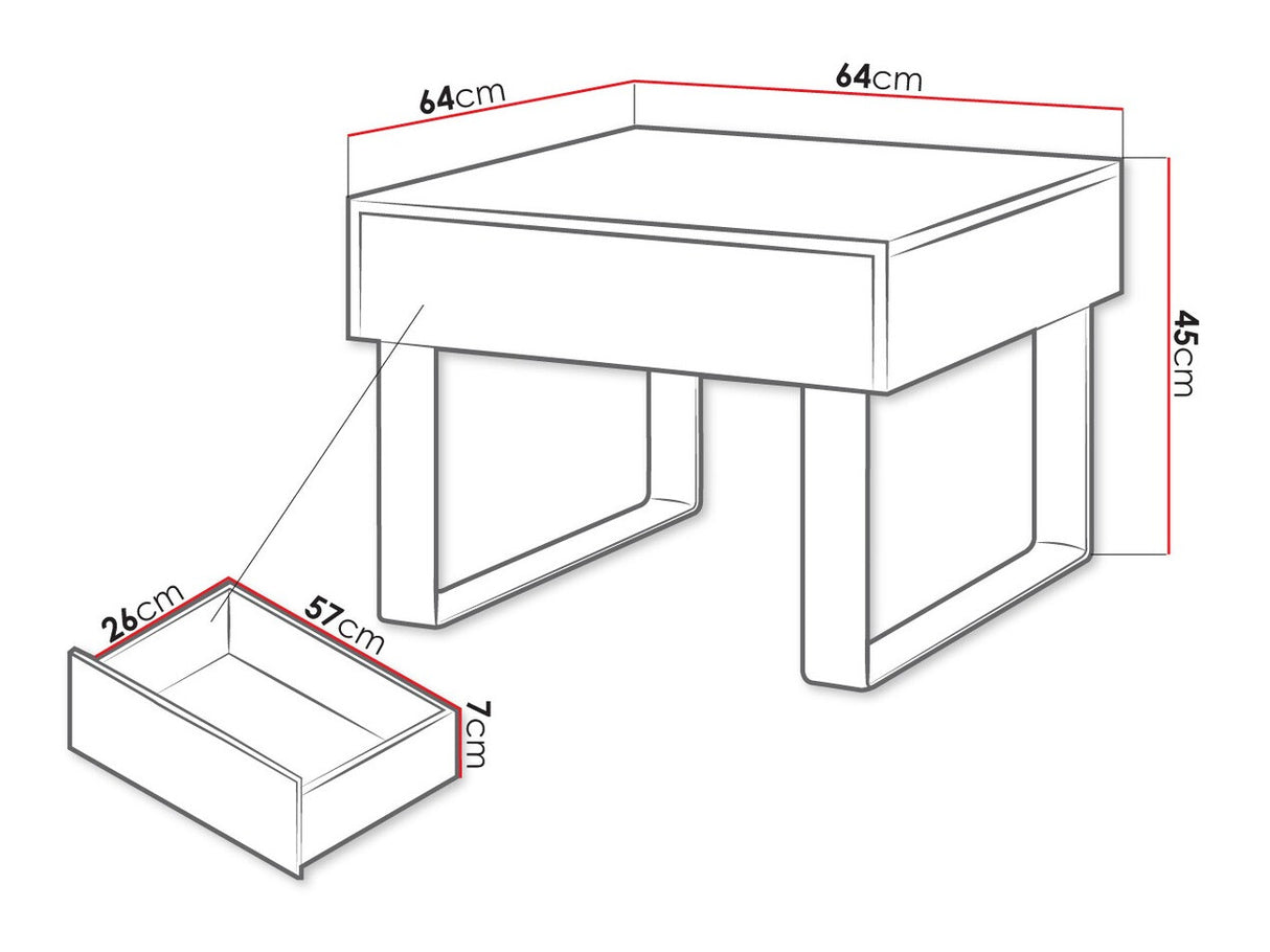 Kisasztal Calabrini (Bralani BR13), Szín: Fekete + Fényes fekete