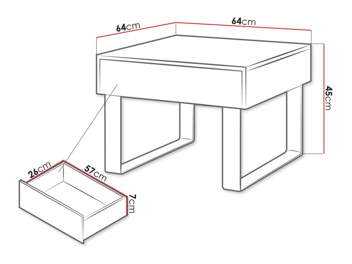 Kisasztal Calabrini (Bralani BR13), Szín: Fehér + Fényes fehér