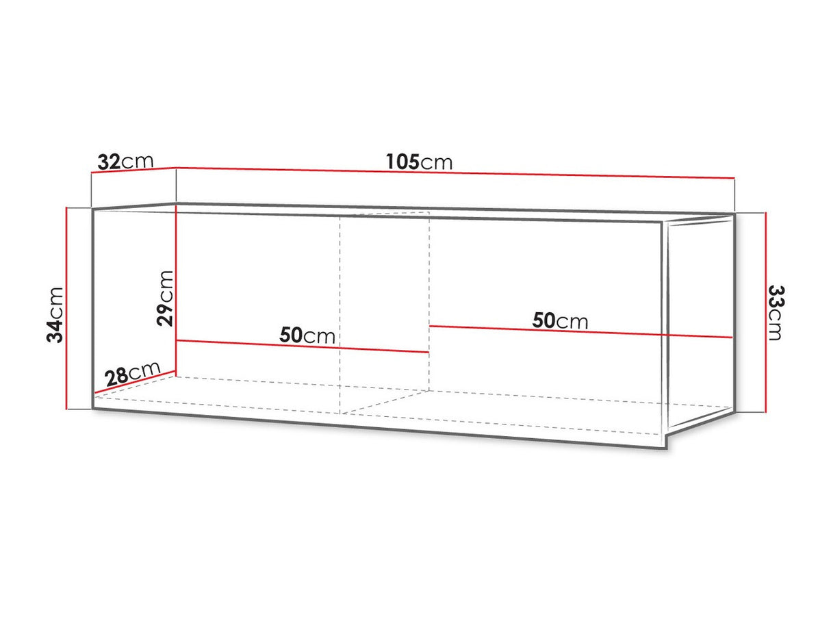 Fali szekrény Calabrini (Bralani BR02), Szín: Fehér + Fényes fehér