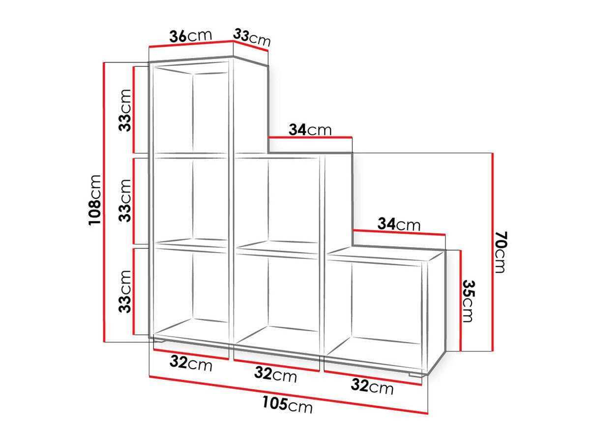 Könyvespolc Trio 011 (Cygni), Szín: Fehér