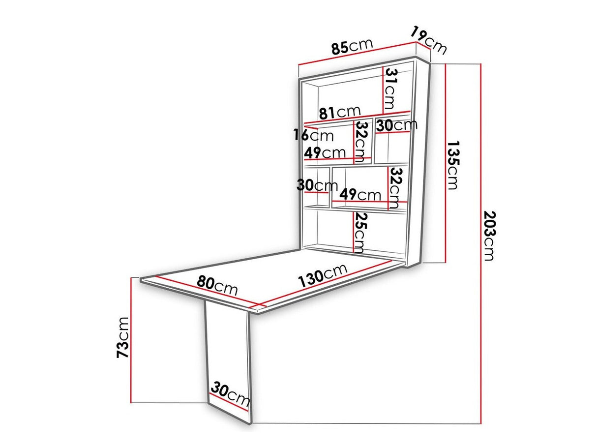 Összecsukható asztal ABI (Eden) Szín: Fekete + Beton