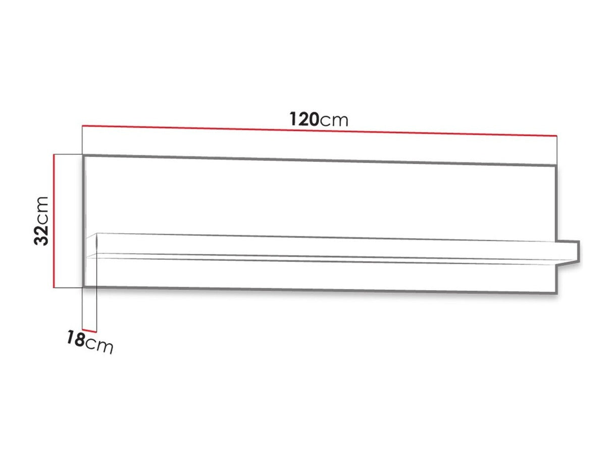 Polc Indianapolis (Nadia N11), Szín: Sötét kőris
