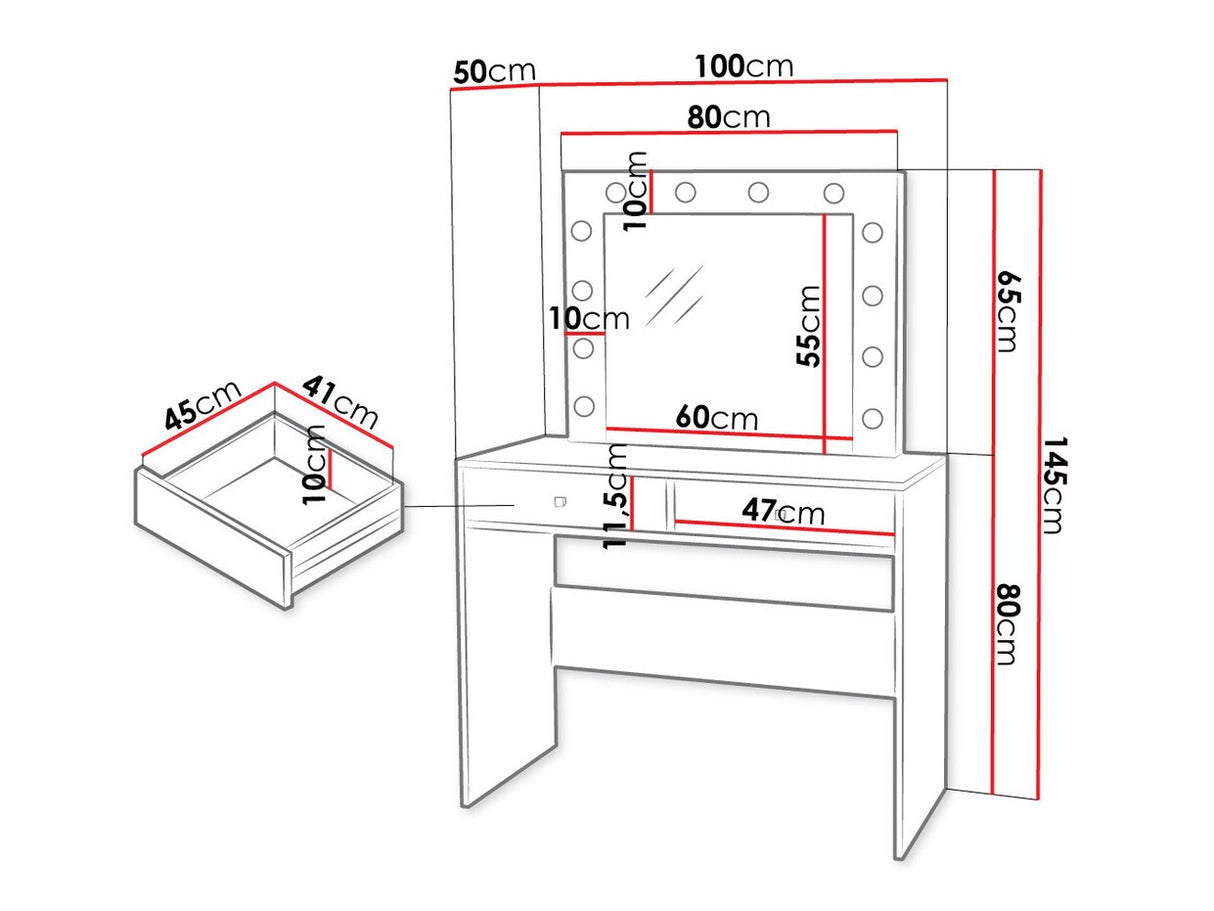 Fésülködő asztal FANDYL (Kiang)