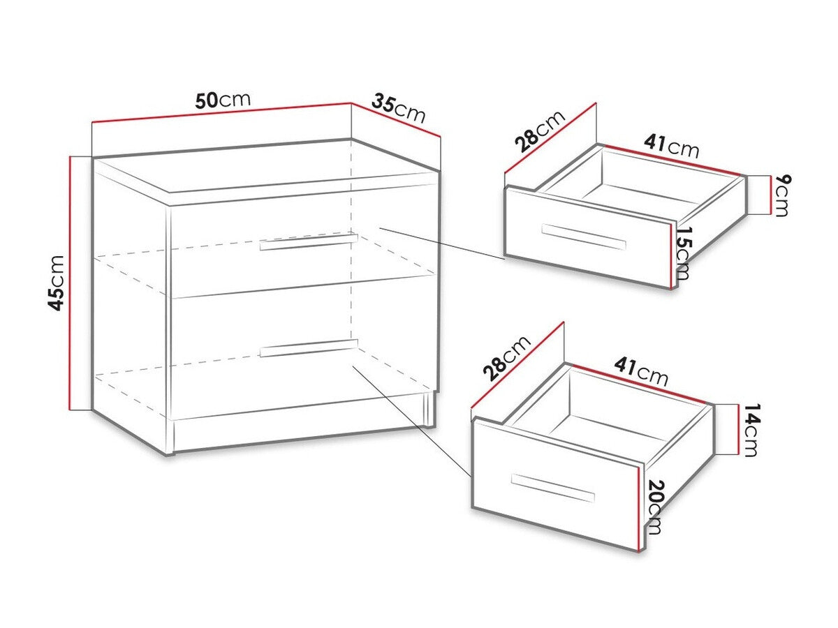 Éjjeliszekrény Bonem (Kler KE03), Szín: Artisan tölgy