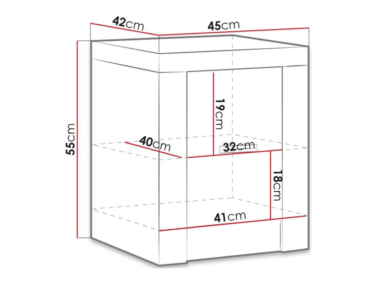 Éjjeliszekrény Indianapolis (Nadia N24) P, Szín: Kőrisfa