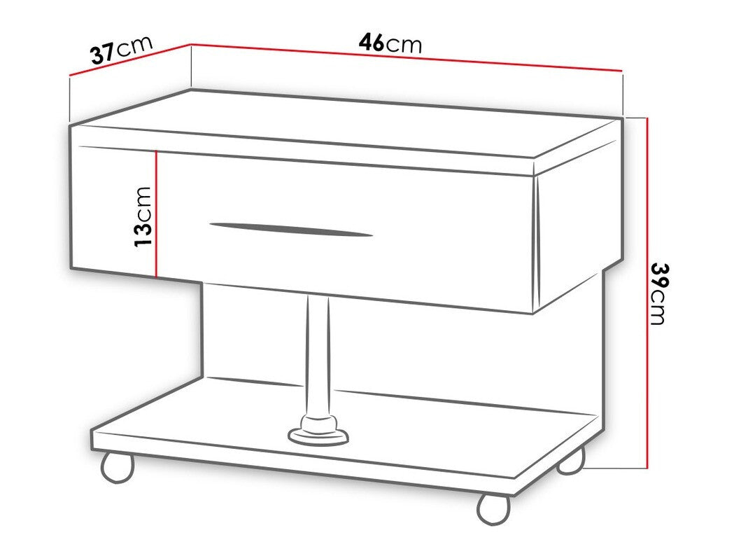 Éjjeliszekrény RAJ 5 (Paradise PD5), Szín: Fehér + Fényes szürke
