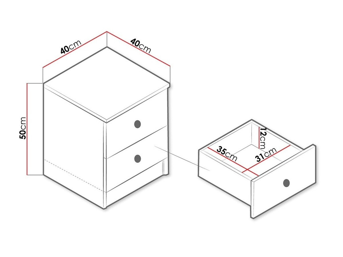 Éjjeliszekrény Nero 9 (Wurak), Szín: Artisan tölgy + Szürke