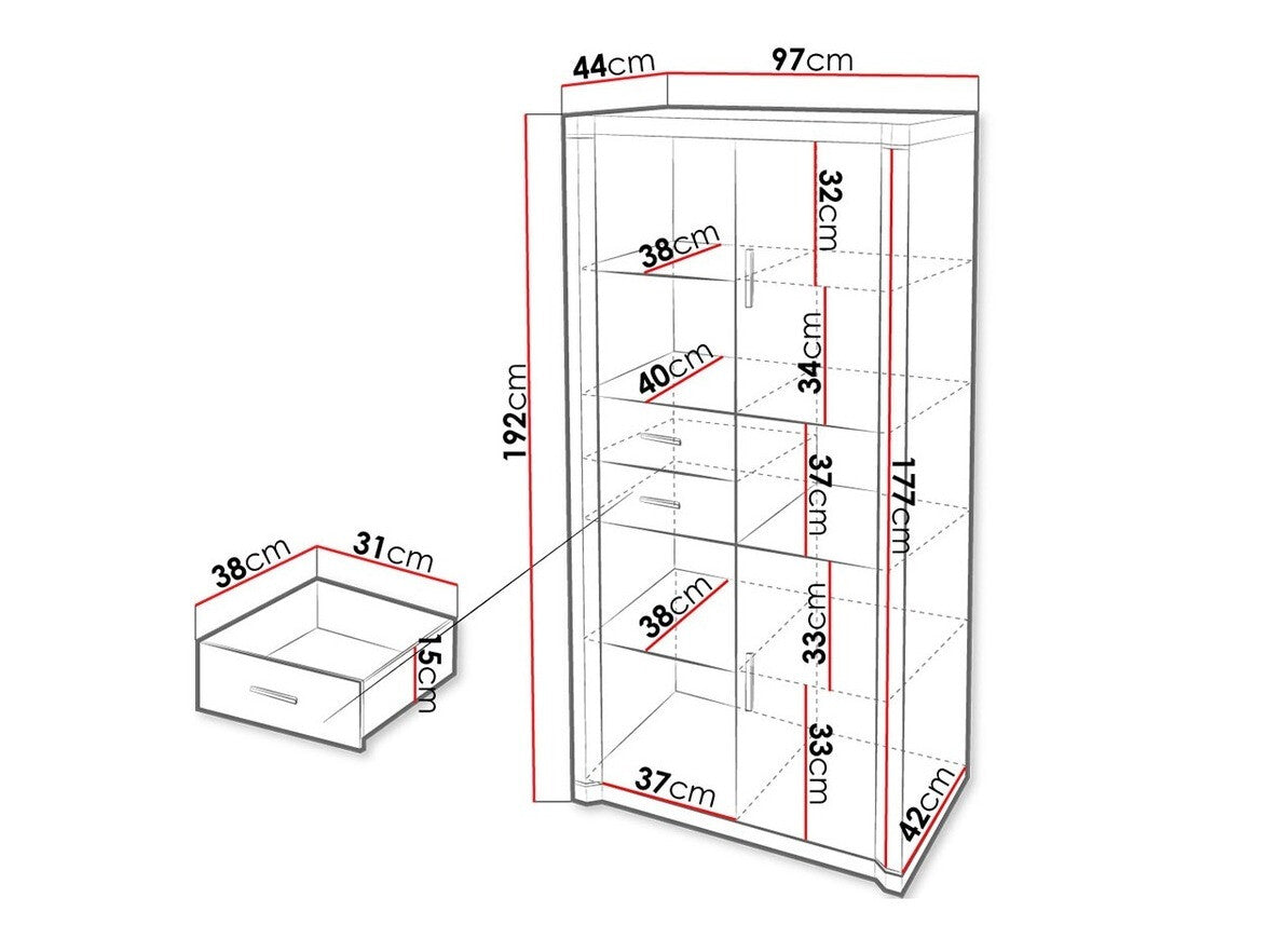 Könyvespolc Dallas D23, Szín: Sonoma tölgy