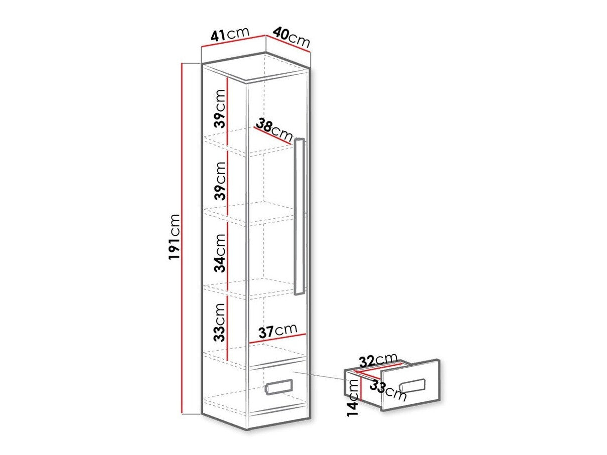 Könyvespolc Guliver 40 (Raliv RL04), Szín: Fehér + Fényes Türkiz