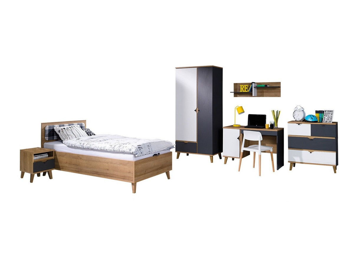 Bútorkészlet MEMONE (Temero III), Szín: Arany tölgy + Grafit + Fehér