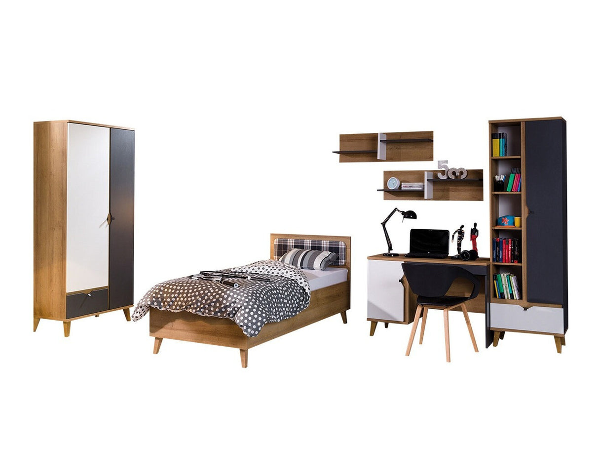 Bútorkészlet MEMONE (Temero IV), Szín: Arany tölgy + Grafit + Fehér