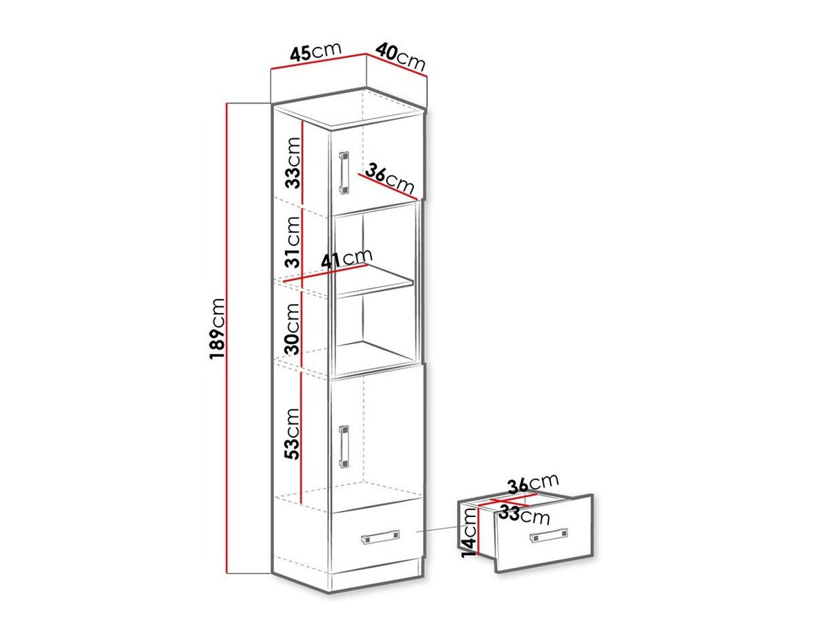Könyvespolc Trafiko 45 (Tofiko 45 TO04), Szín: Fehér + Türkiz