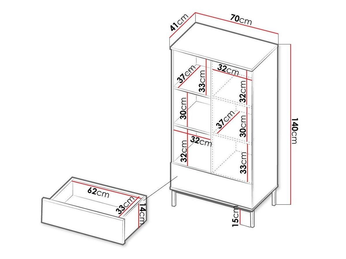 Könyvespolc Querty R70 (Marinez MR03), Szín: Fehér