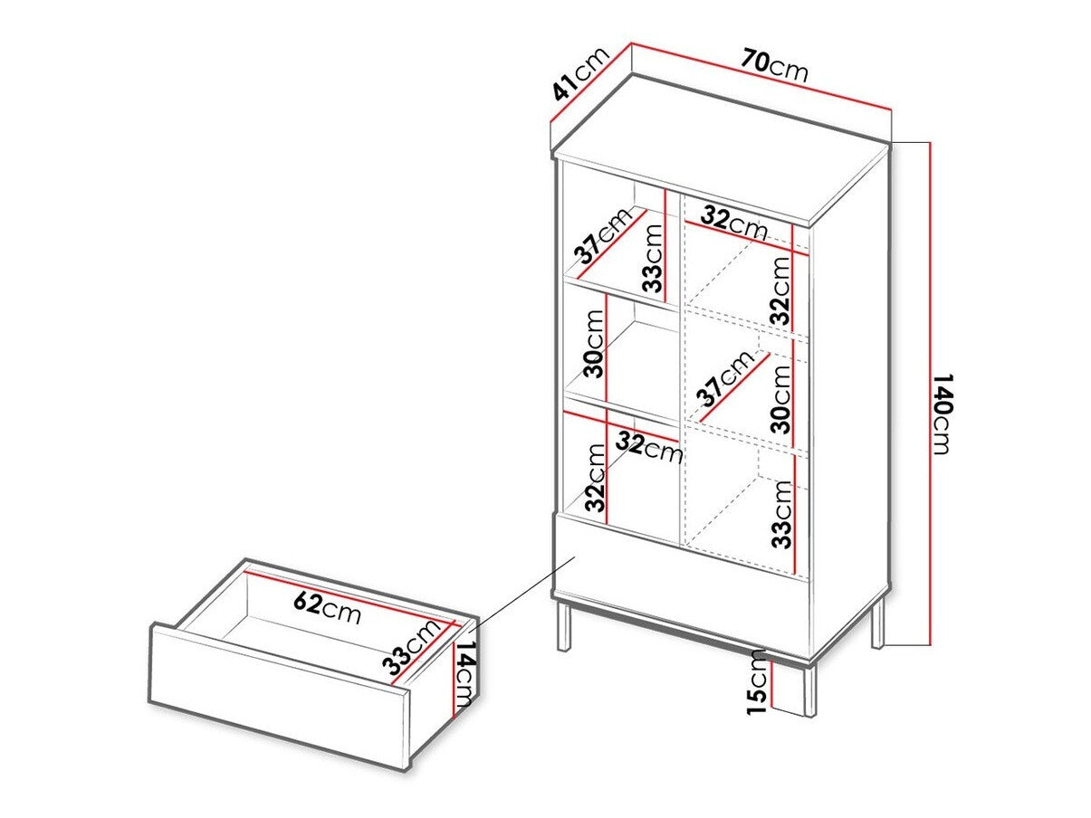 Könyvespolc Querty R70 (Marinez MR03), Szín: Fekete