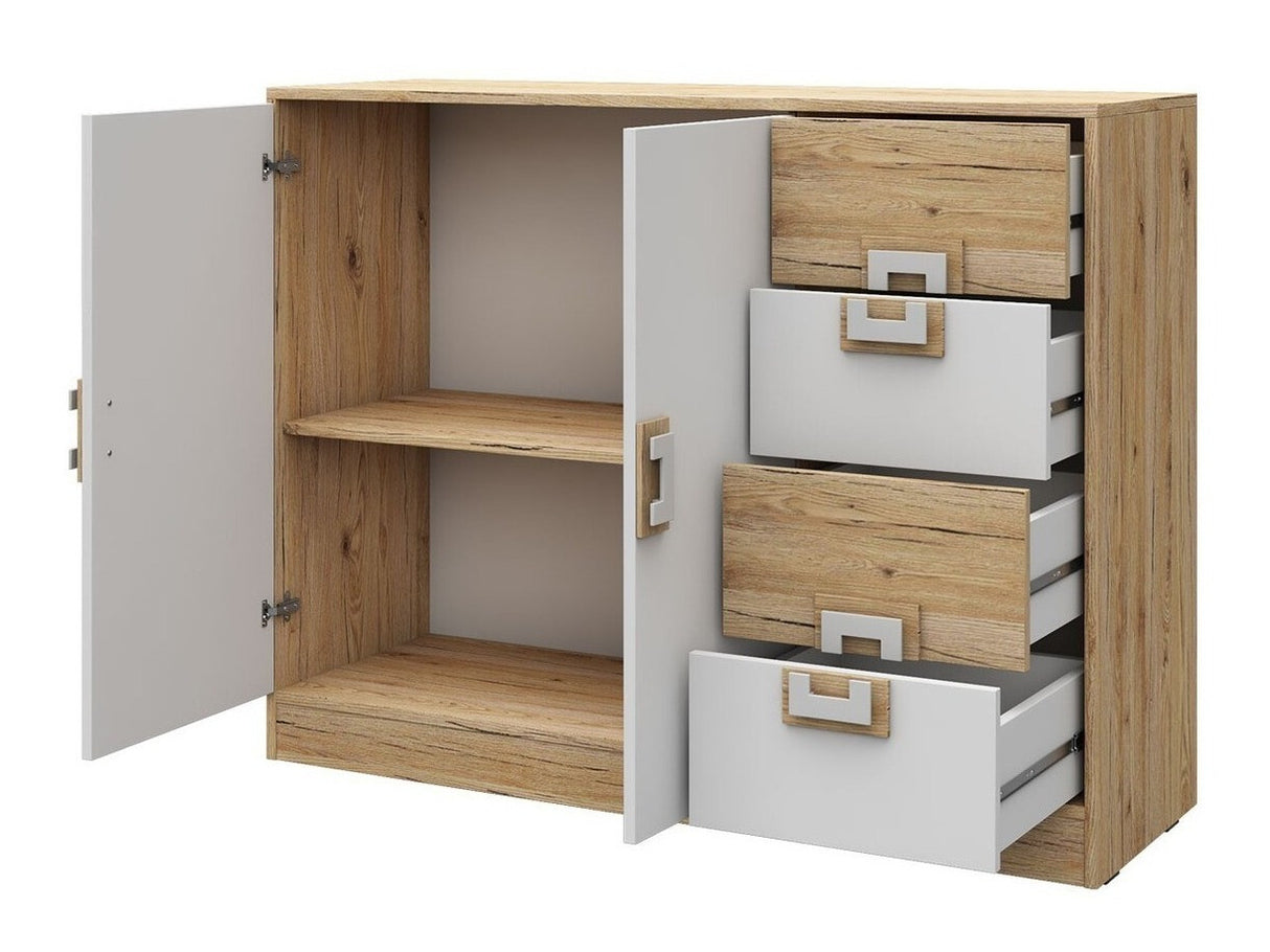 Bútorkészlet Nico (Niczi V), Szín: Világos tölgy + Fehér